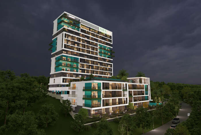 Eden Kigali at night